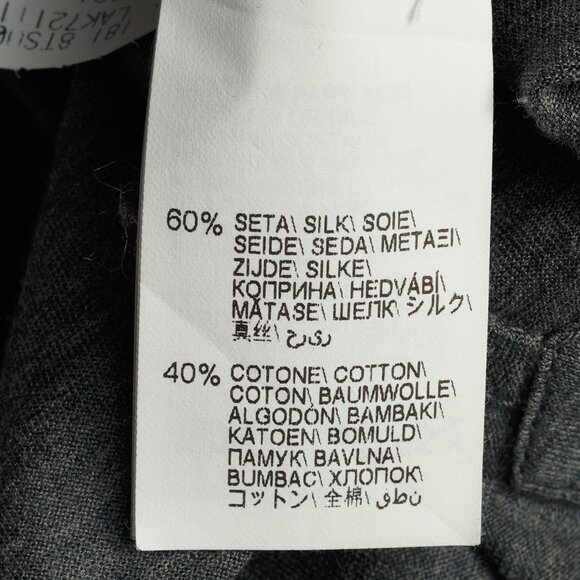 Brunello Cucinelli Dark Grey Silk & Cotton Jersey Button-Up Basic Fit Shirt - Picture 9 of 12